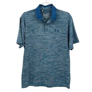 Under Armour Shirt Mens Medium Teal The Performance Polo Stretch‎ Workout Active